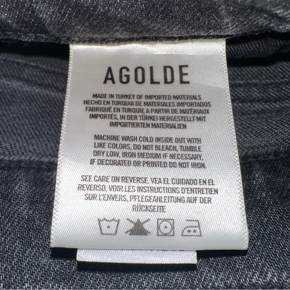 Agolde Hi-Rise Stovepipe Black Women's Jeans - Picture 5 of 12